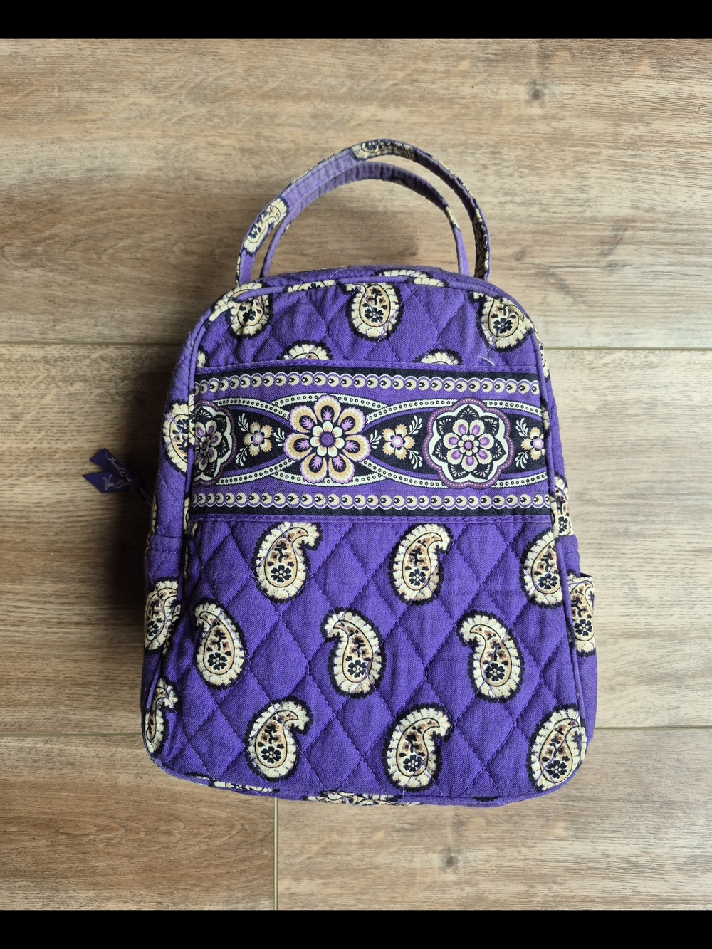 Retired Vera Bradley Quilted Purple Paisley Lunch Bag Tote